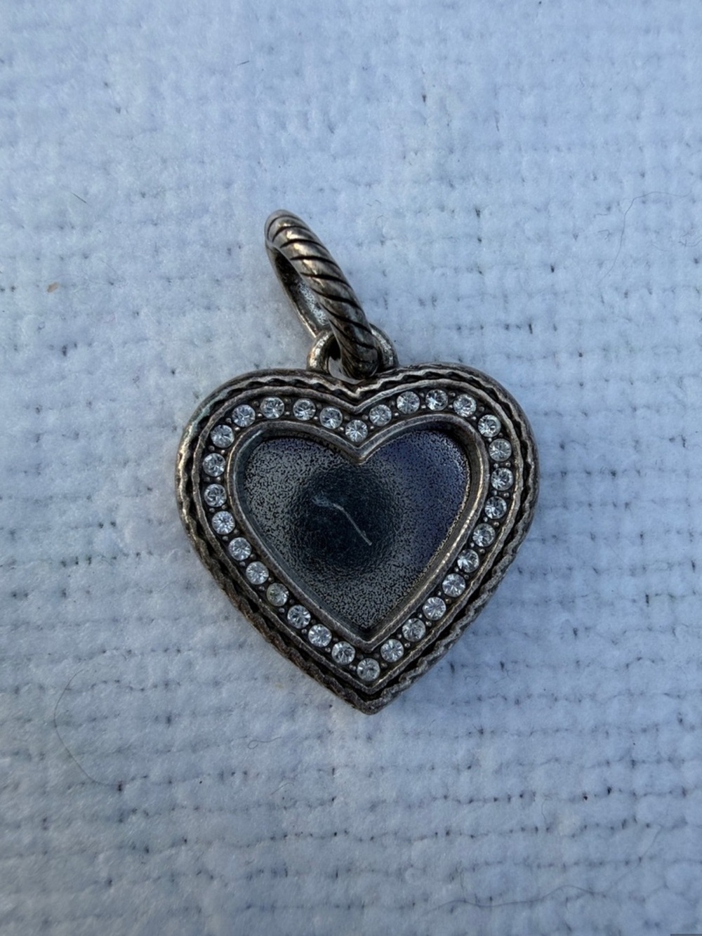 Brighton Halo Heart Charm Silver Crystal Heart Charm Believed Retired - Picture 8 of 8